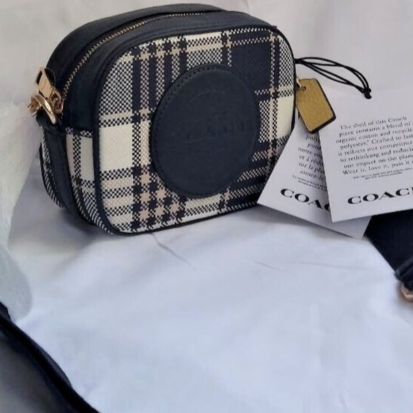 COACH Mini Dempsey Camera Bag with Garden Plaid and Coach Patch C8681 - Picture 7 of 8